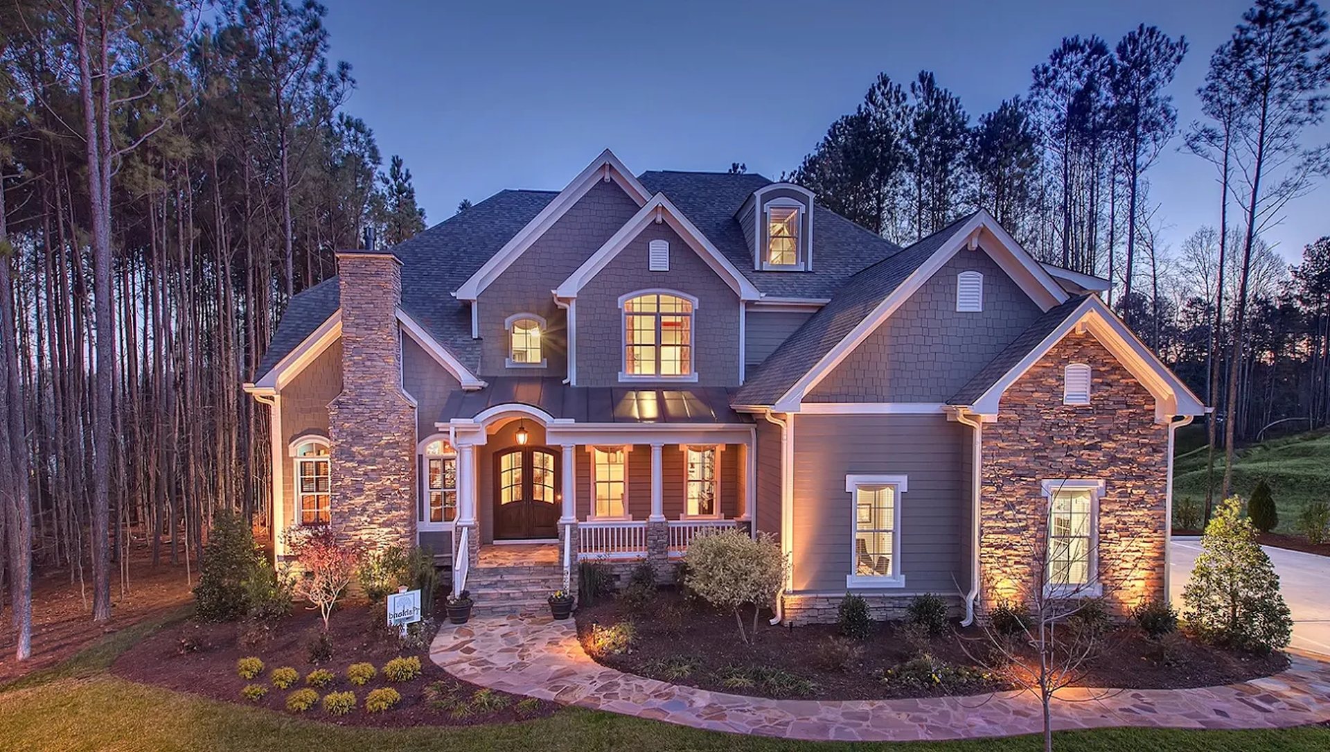 Luxury estate in Alberta foothills at golden hour