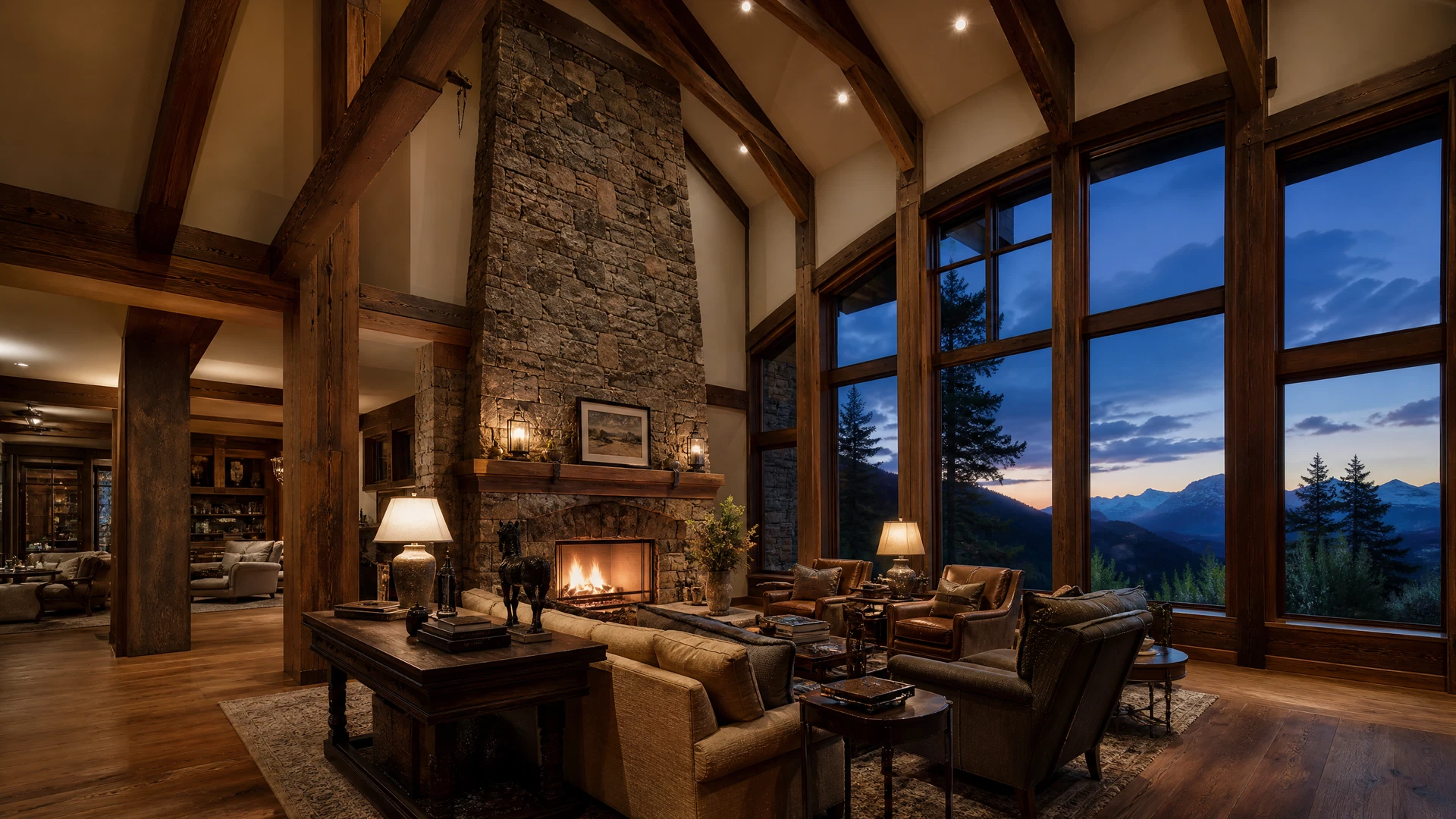 Interior craftsmanship — great room with vaulted ceiling